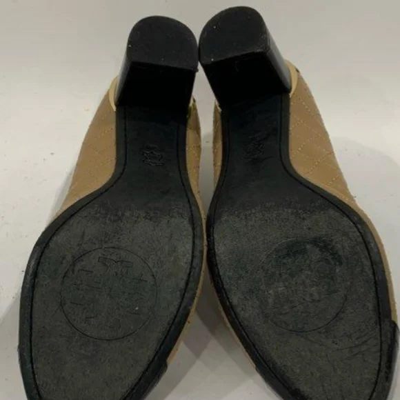 TORY BURCH BROWN/BLK 2.5" HEELS - Picture 5 of 7